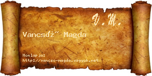Vancsó Magda névjegykártya
